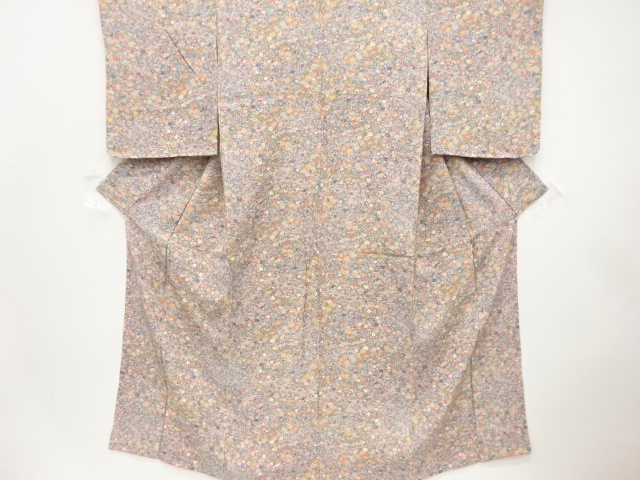 未使用品　草花尽くし模様　小紋着物